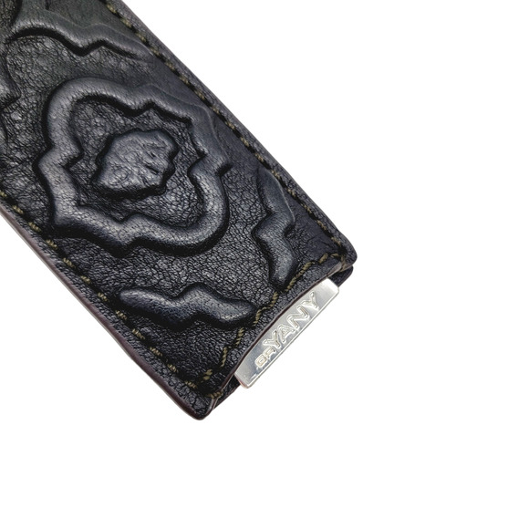 orYANY Black Pebbled Leather Half Moon Zip Hobo Handbag - Picture 8 of 13